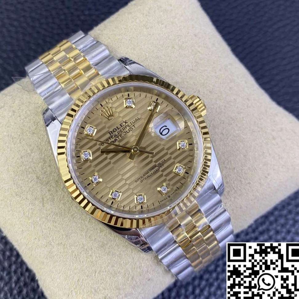 Two Dial Motif M126233 Silver ComfortFit VS Tone Factory Hourmarker Diamond 665 Datejust Rolex 36MM 0821